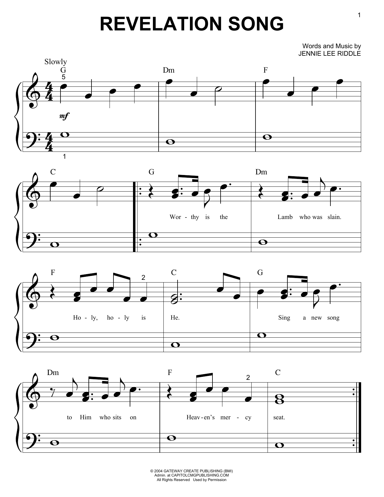Revelation Song Chords Revelation Song Big Note Piano Print Sheet Music Now