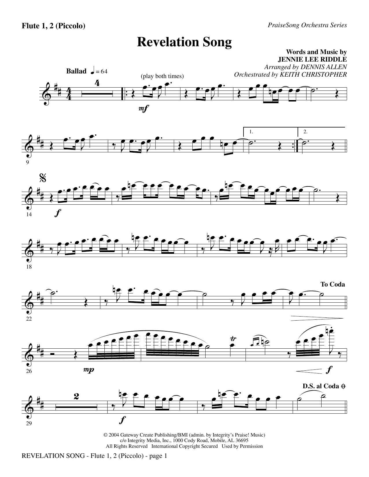 Revelation Song Chords Revelation Song Flute 12piccolo Sheet Music To Download
