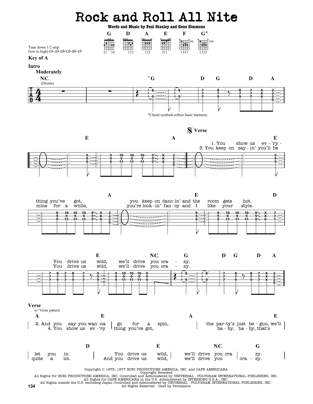 Revelation Song Chords Rock And Roll All Nite Kiss Piano Vocal Guitar Right Hand Melody Digital Sheet Music