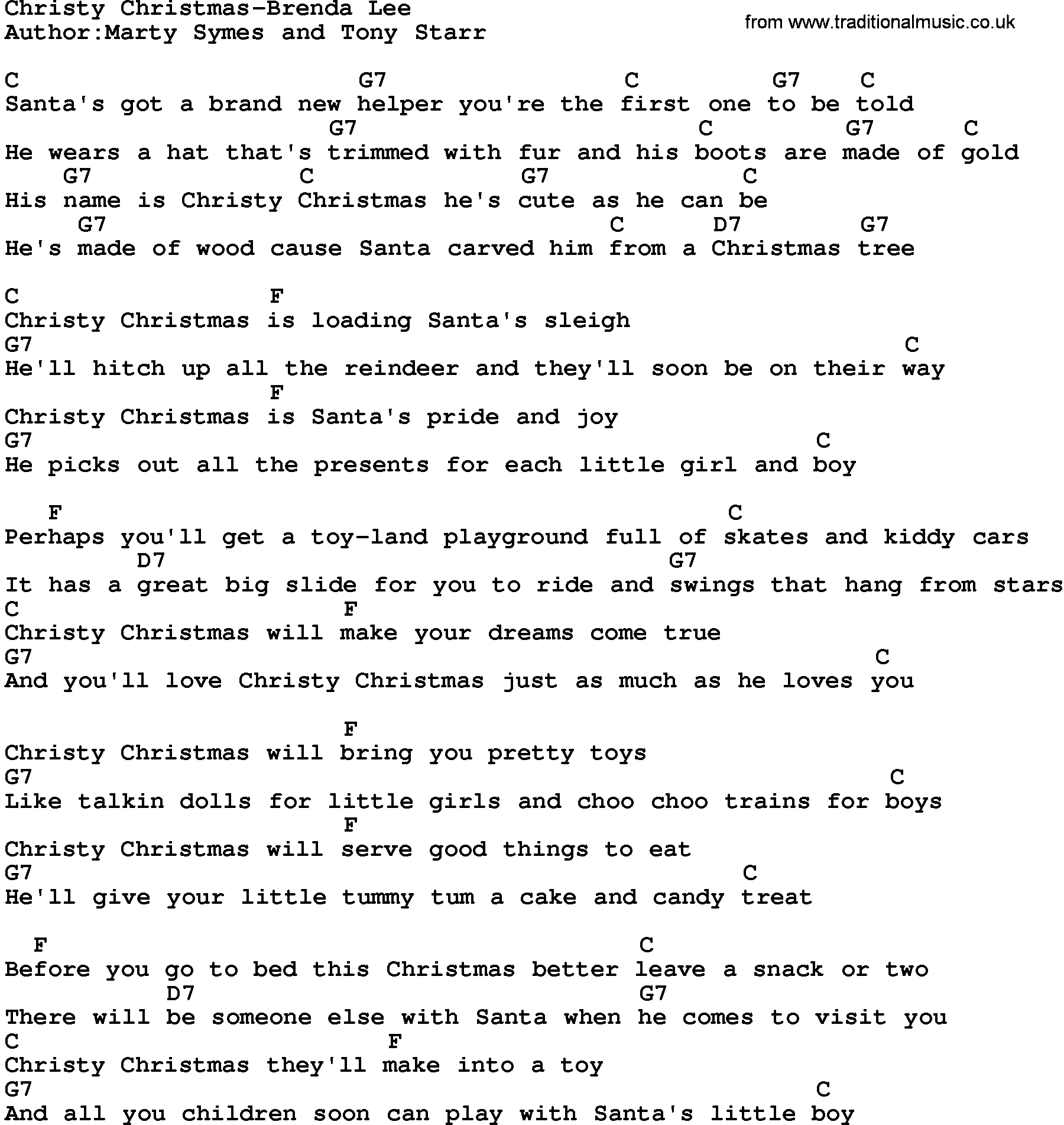 Riptide Chords Ukulele Country Musicchristy Christmas Brenda Lee Lyrics And Chords