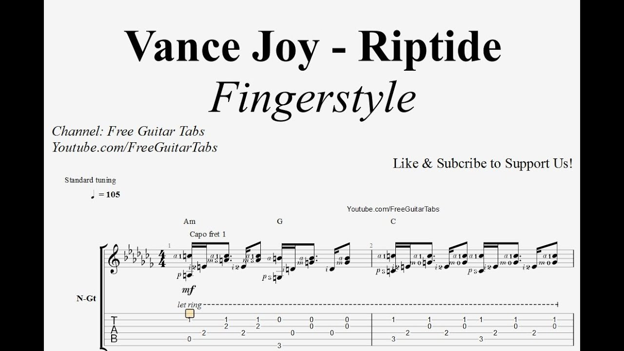 Riptide Chords Ukulele Vance Joy Riptide Guitar Tab Fingerstyle Best Tab Hd 1080p