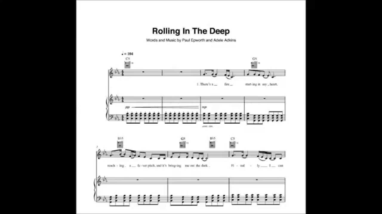 Rolling In The Deep Chords Adele Rolling In The Deep Pianovocal Chords