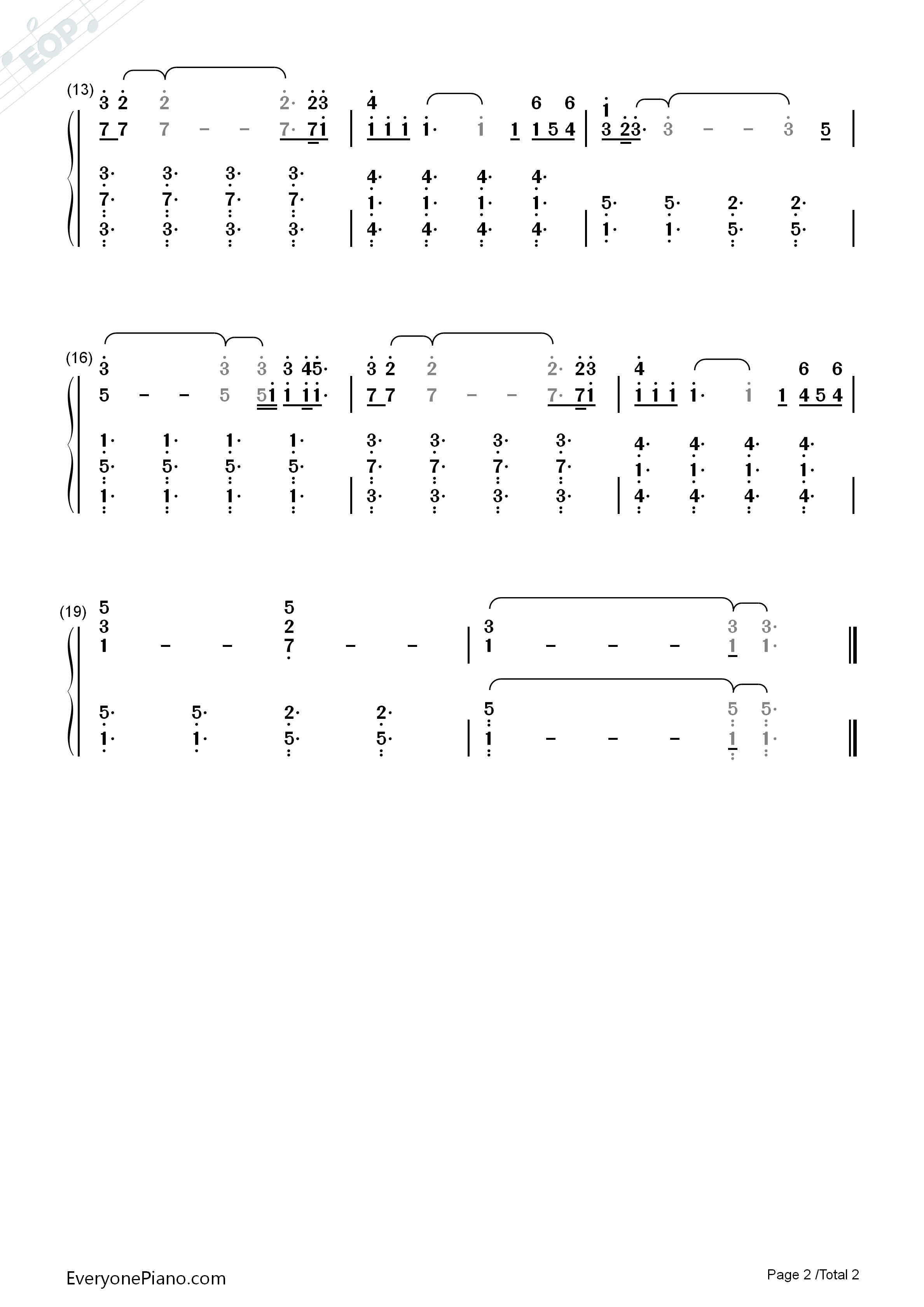 Say Something Piano Chords Say Something Numbered Musical Notation Preview 2 Free Piano Sheet