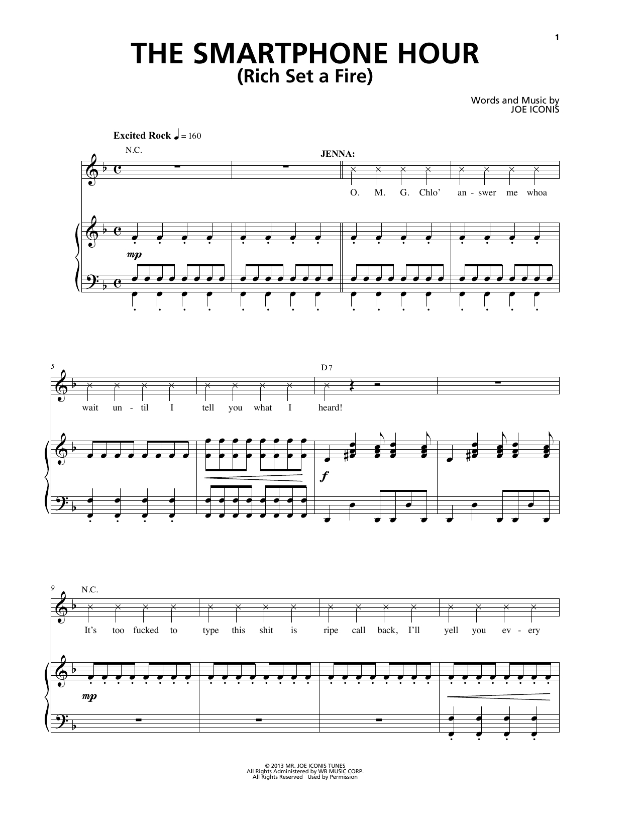 Set A Fire Chords Joe Iconis The Smartphone Hour Rich Set A Fire Sheet Music Notes Chords Download Printable Piano Vocal Sku 188962