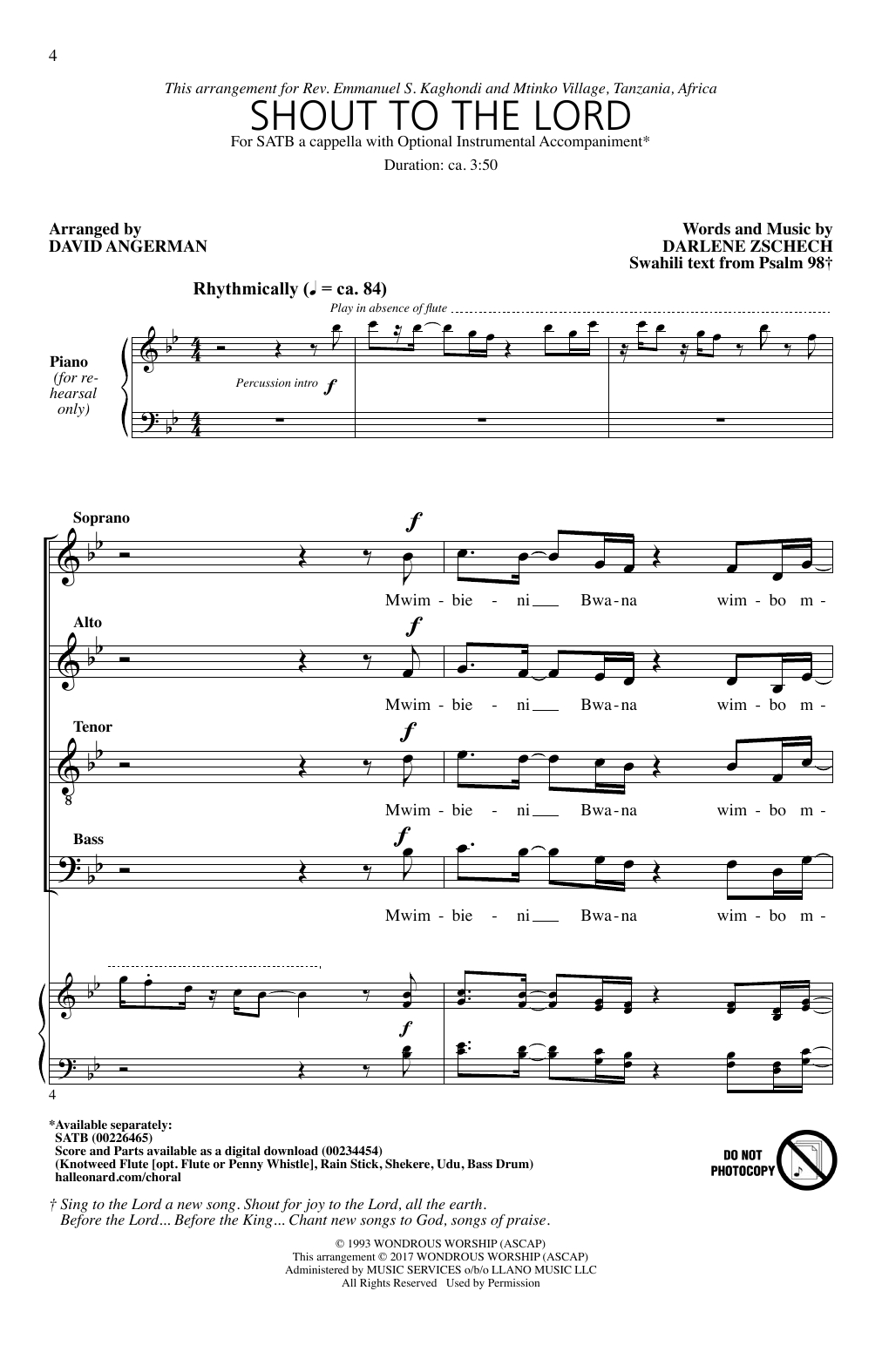 Shout To The Lord Chords Shout To The Lord David Angerman Satb Choir Digital Sheet Music
