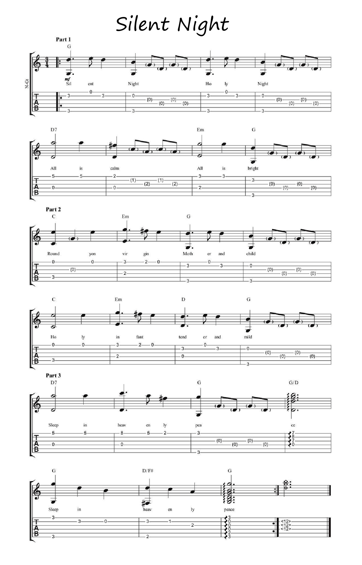 Silent Night Chords Learn My Medium Difficulty Fingerstyle Arrangement Of Silent