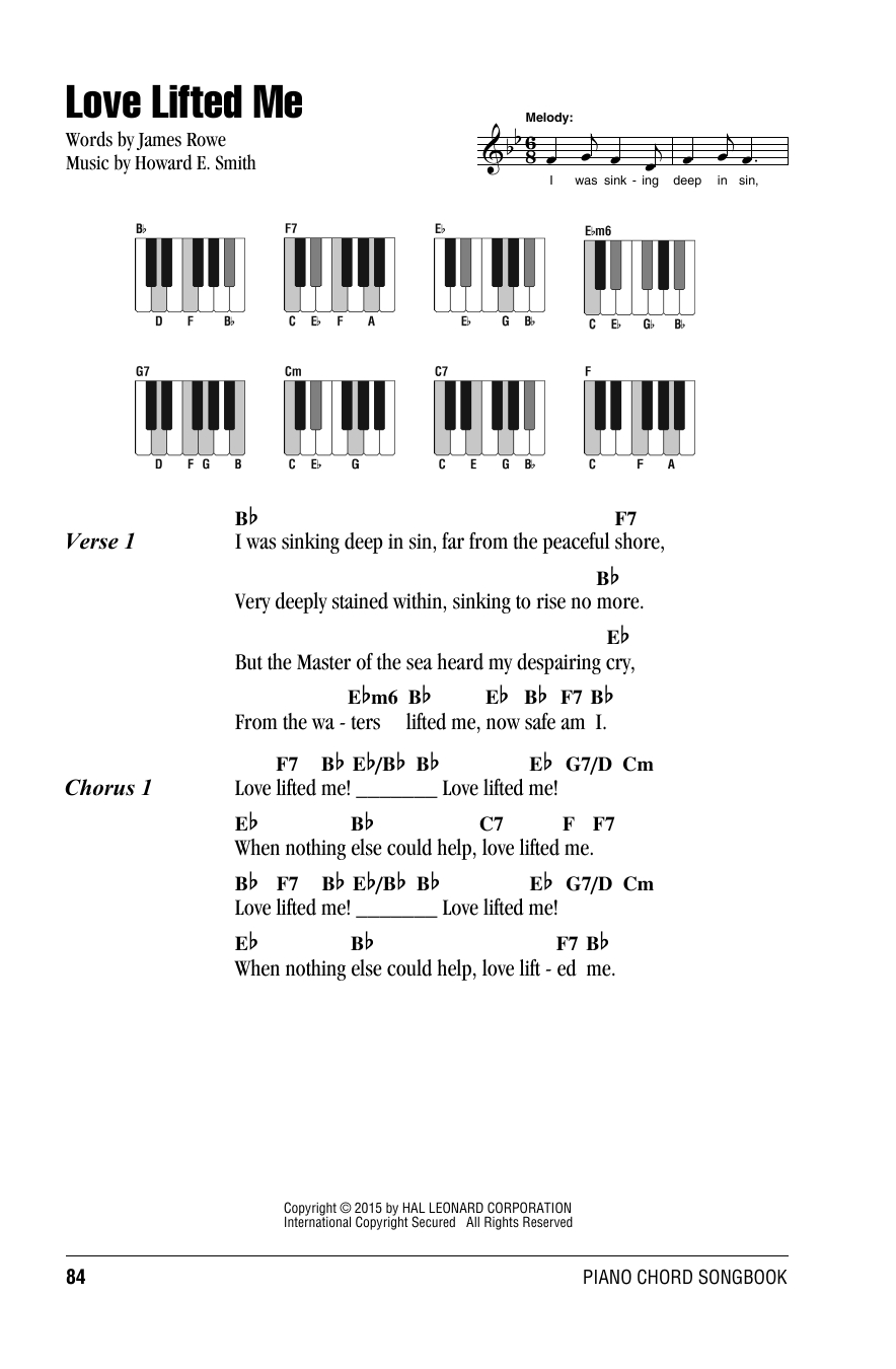 Sinking Deep Chords Love Lifted Me Howard E Smith Piano Chordslyrics Digital Sheet Music