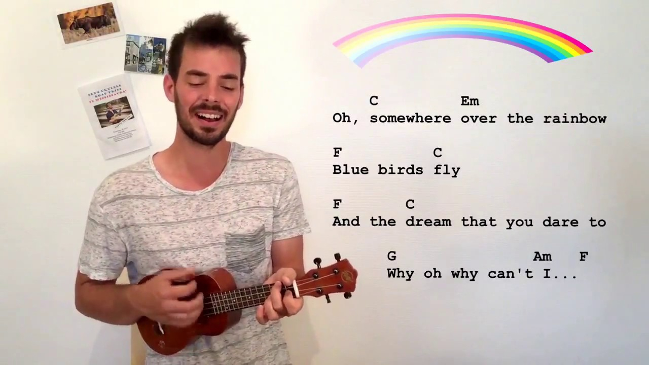 Somewhere Over The Rainbow Ukulele Chords Somewhere Over The Rainbow Play Along Easy W Chords Lyrics Iz Version