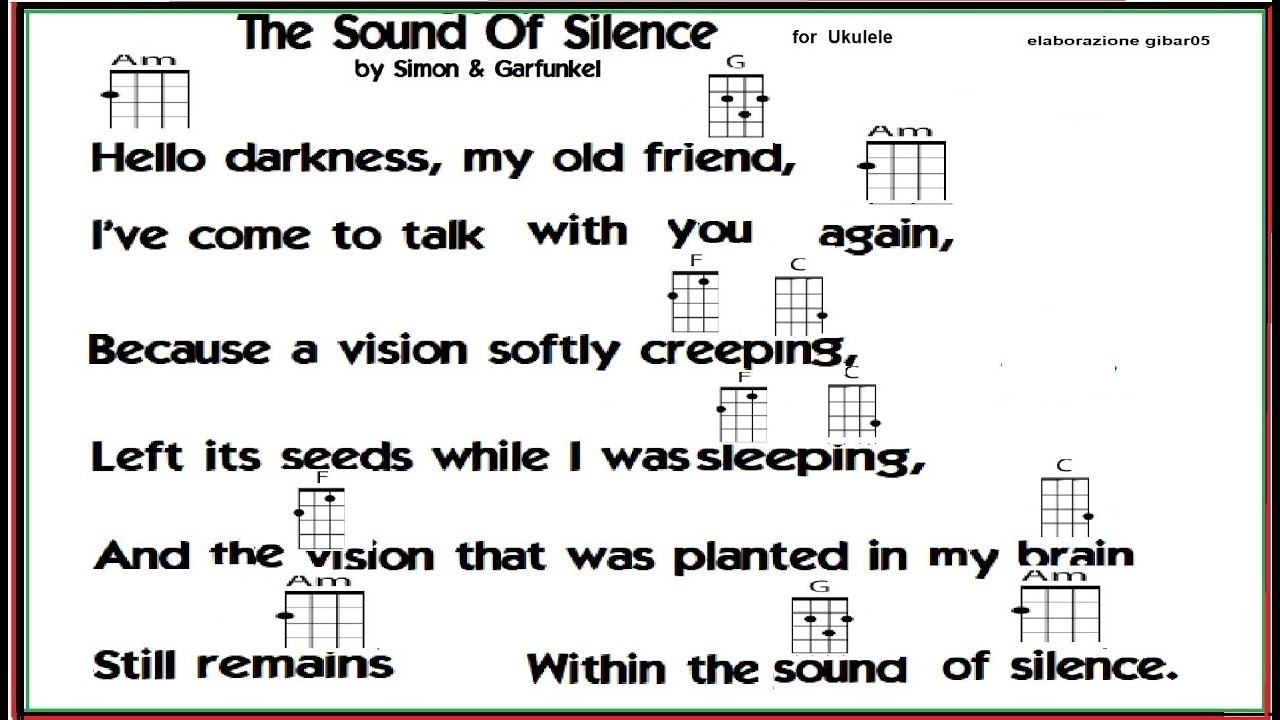 Sound Of Silence Chords The Sound Of Silence For Ukulele Chords Chords Chordify
