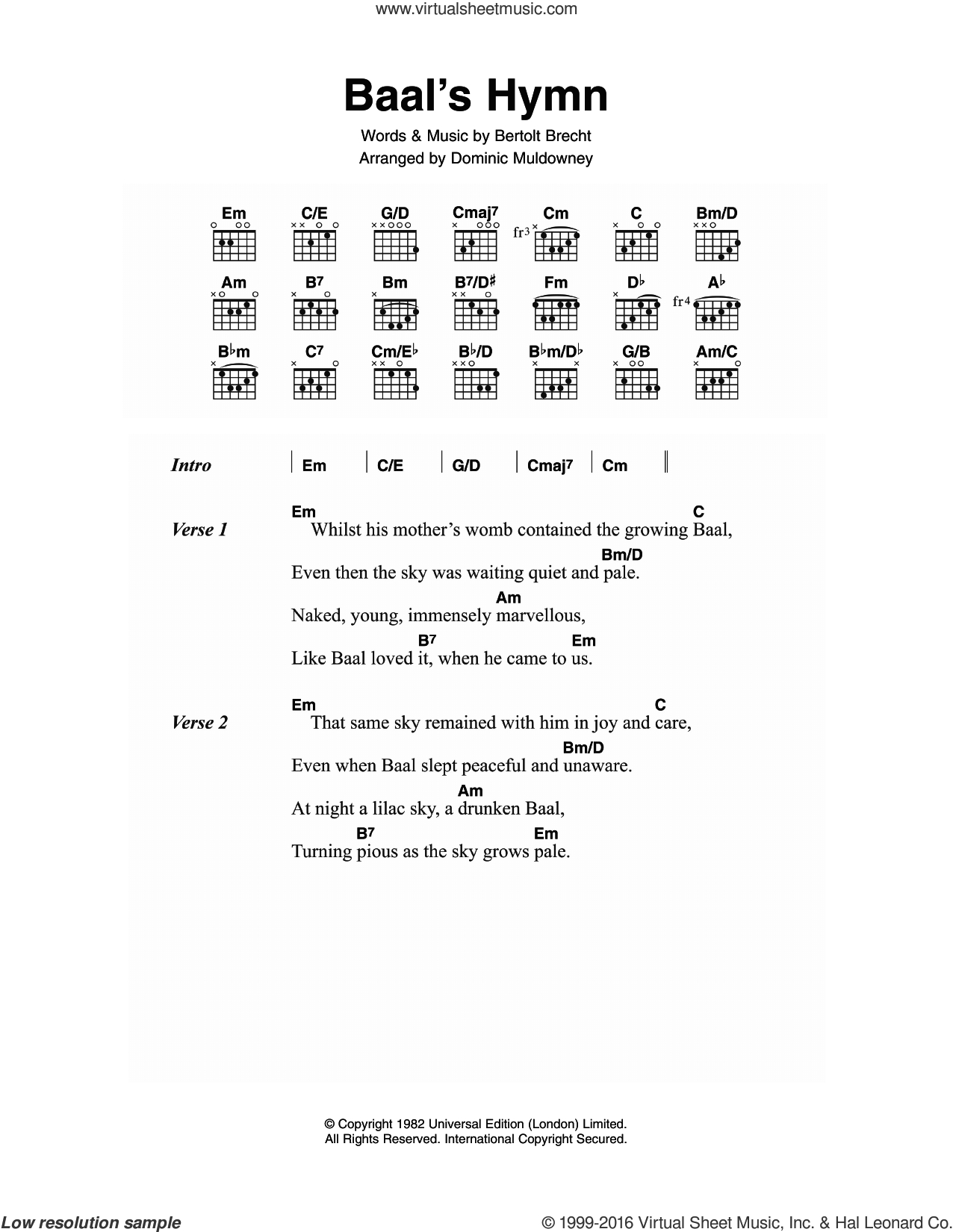 Space Oddity Chords Bowie Baals Hymn Sheet Music For Guitar Chords Pdf