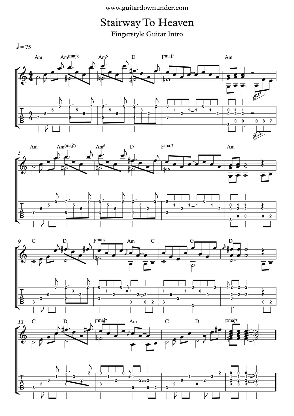 Stairway To Heaven Chords Stairway To Heaven Led Zeppelin Includes Words And Guitar Tabs