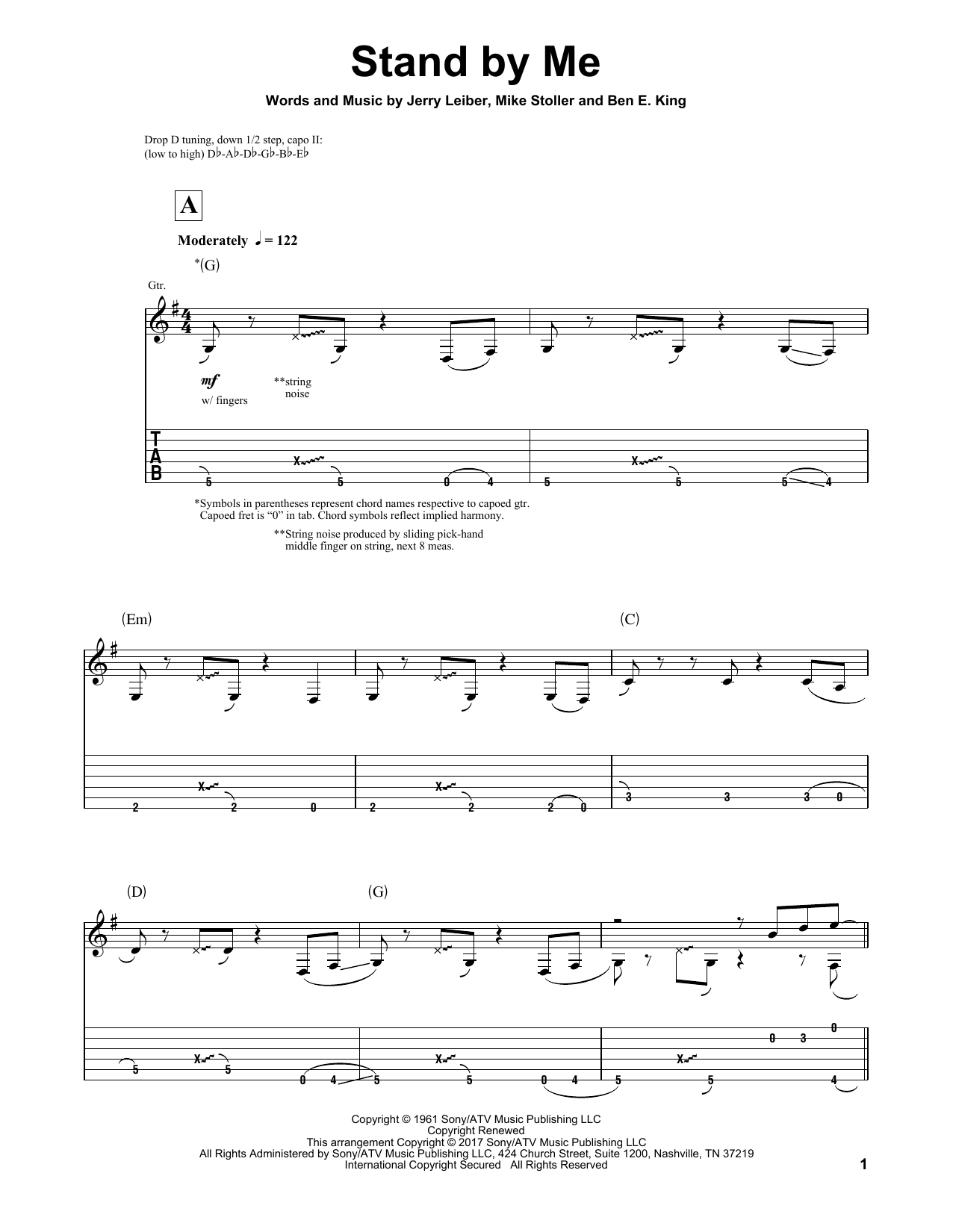 Stand By Me Chords Stand Me Sheet Music To Download
