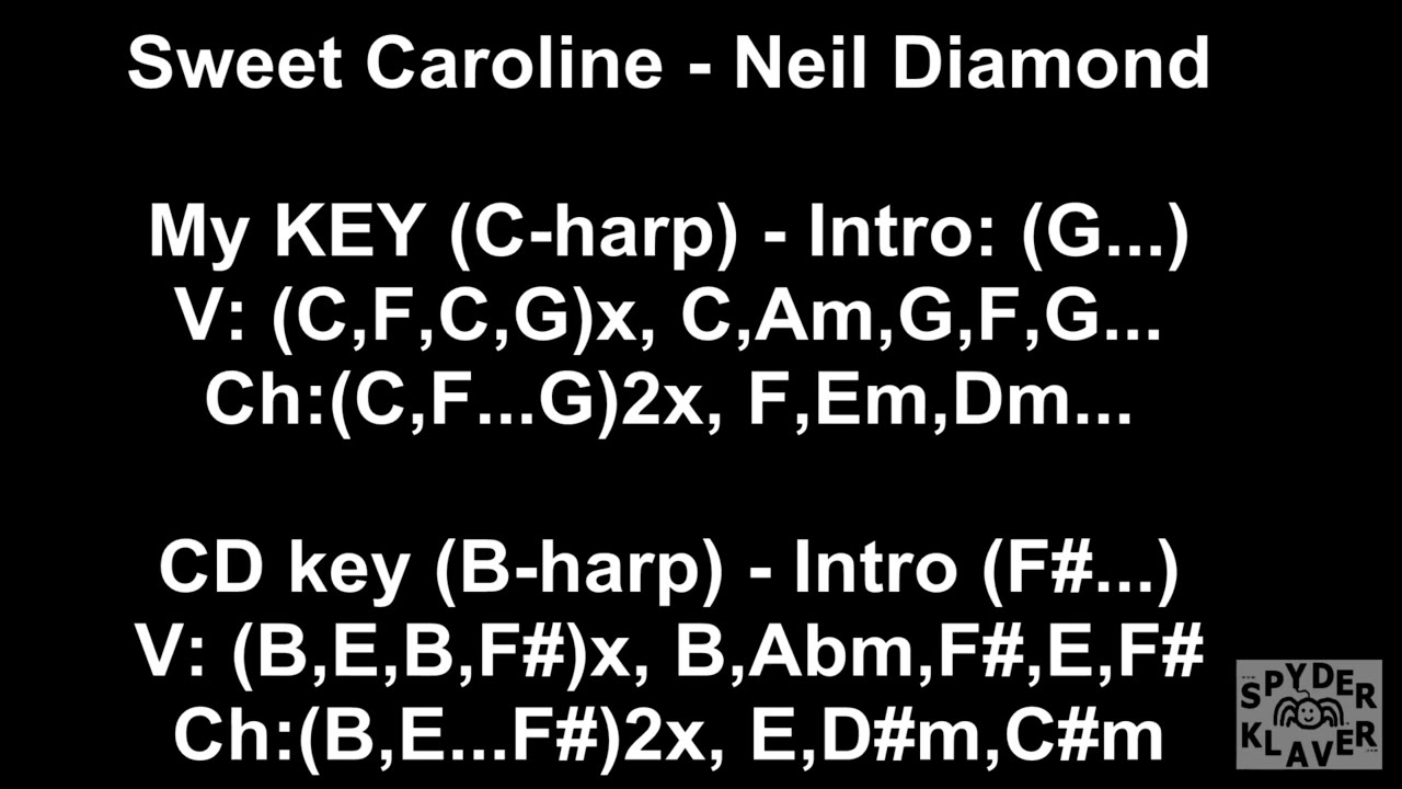 Sweet Caroline Chords Sweet Caroline Neil Diamond Lyrics Chords