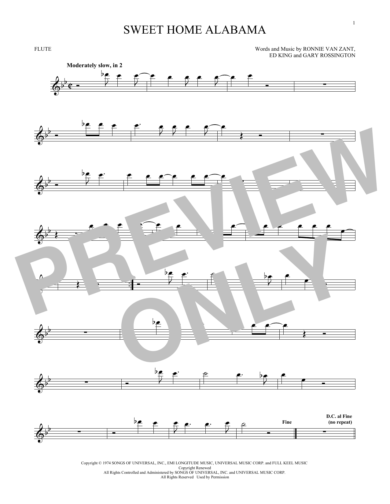 Sweet Home Alabama Chords Sheet Music Digital Files To Print Licensed Ed King Digital Sheet