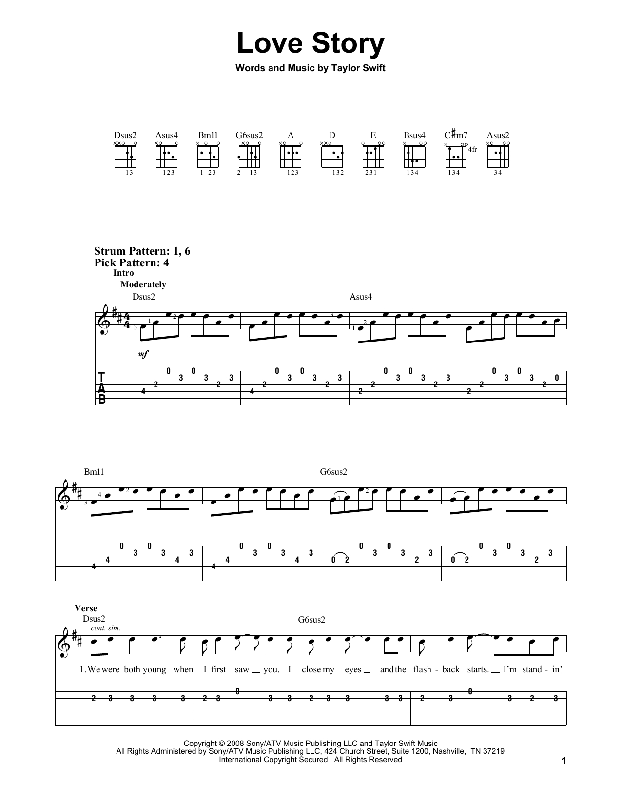 Taylor Swift Chords Taylor Swift Love Story Sheet Music Notes Chords Download Printable Easy Guitar Tab Sku 71324