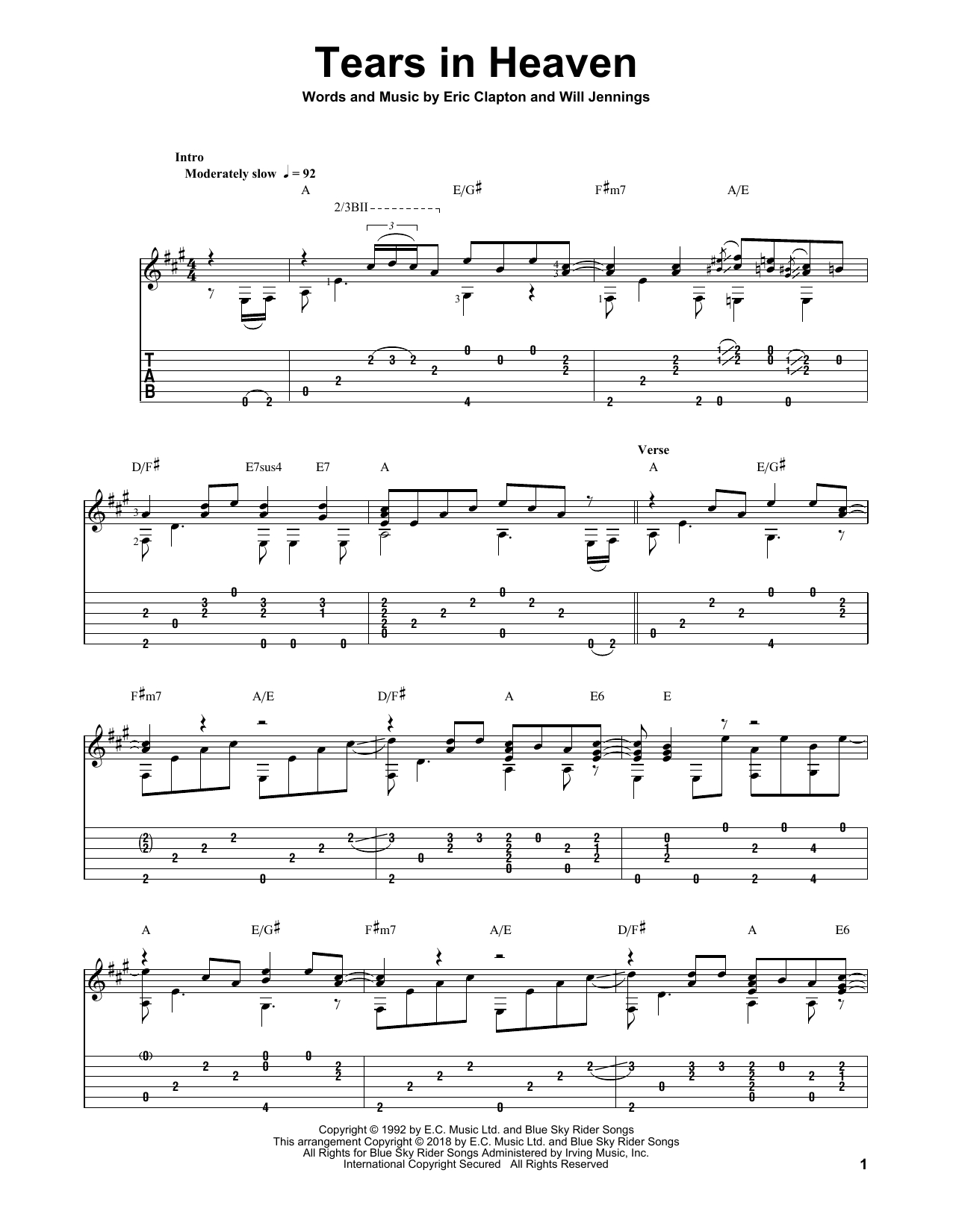 Tears In Heaven Chords Tears In Heaven Eric Clapton Piano Vocal Guitar Right Hand Melody Digital Sheet Music