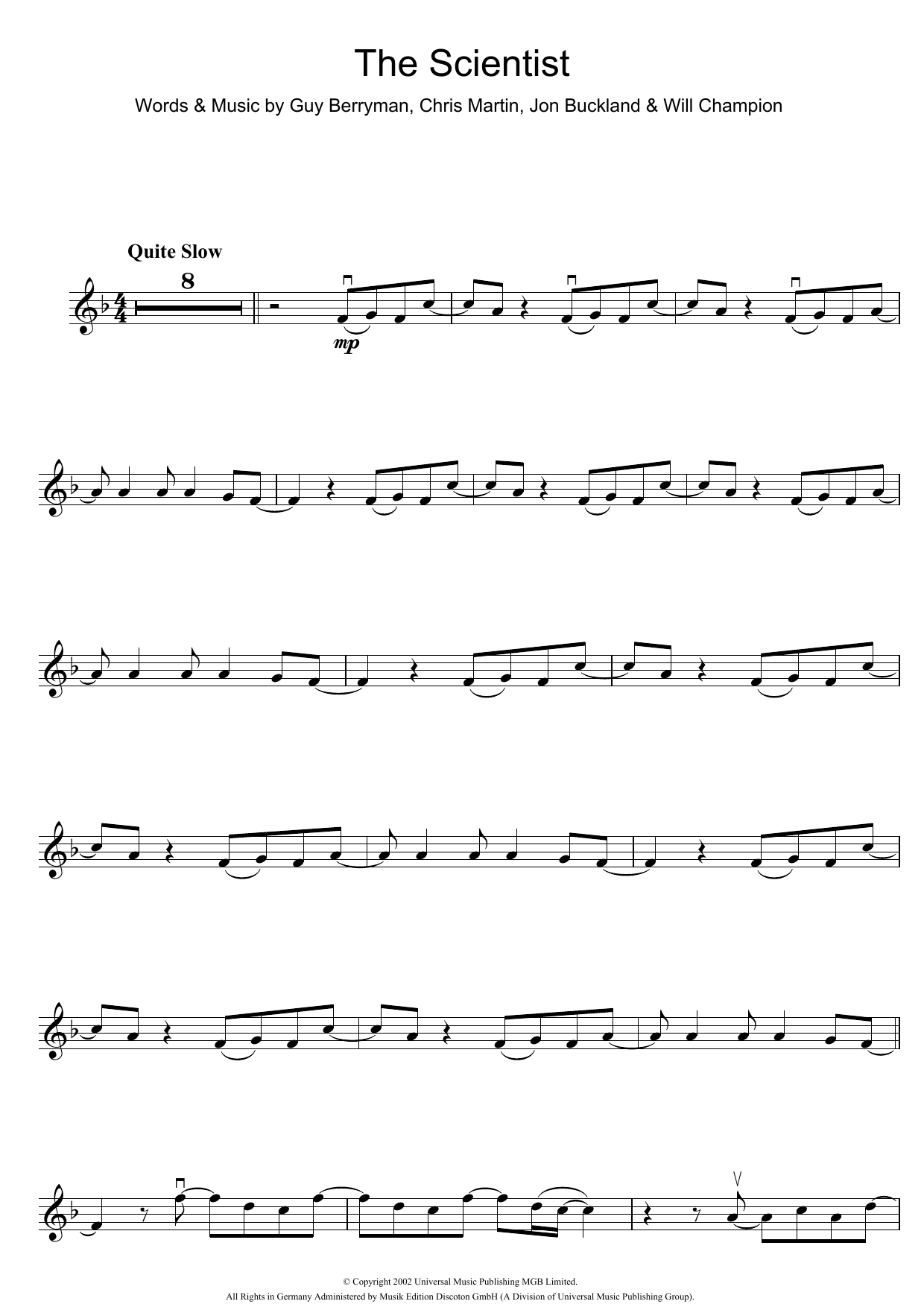 The Scientist Chords The Scientist Coldplay Lead Sheet Fake Book Digital Sheet Music