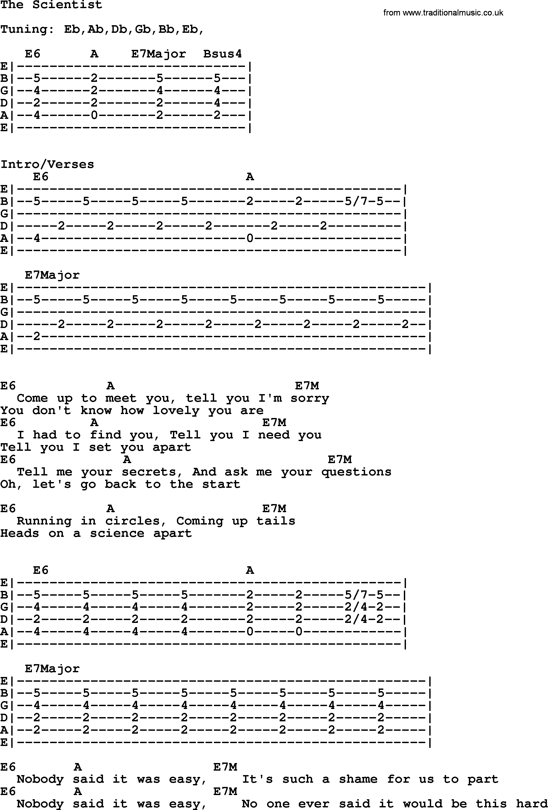 The Scientist Chords Willie Nelson Song The Scientist Lyrics And Chords