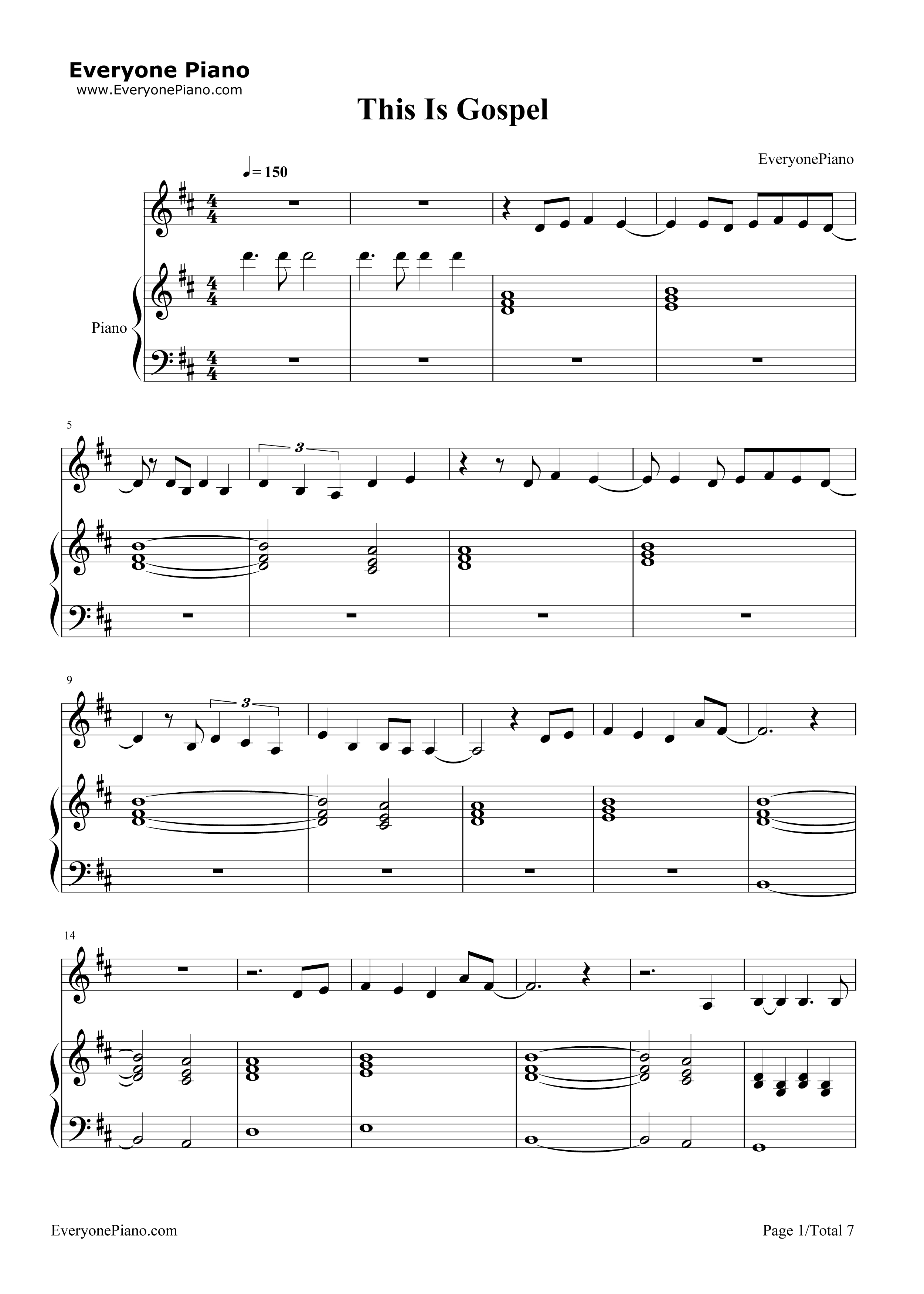 This Is Gospel Piano Chords This Is Gospel Panic At The Disco Stave Preview