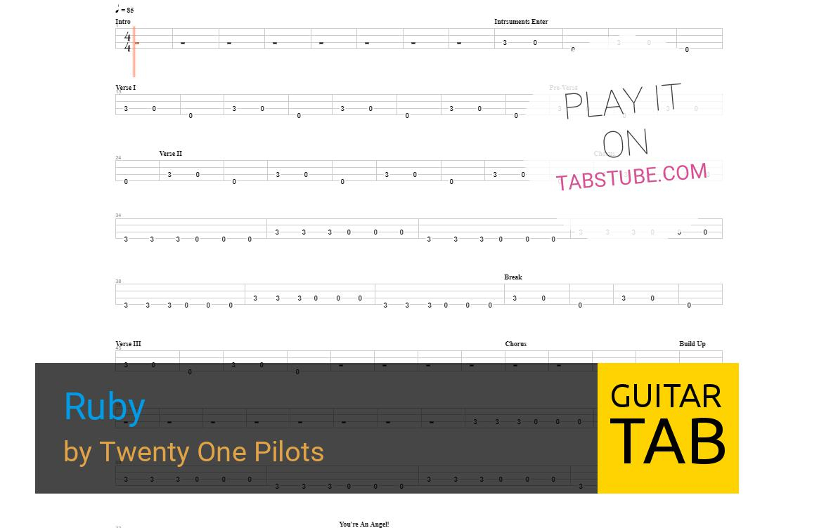 Twenty One Pilots Chords Twenty One Pilots Ru Guitar Tab And Chords Online View Play
