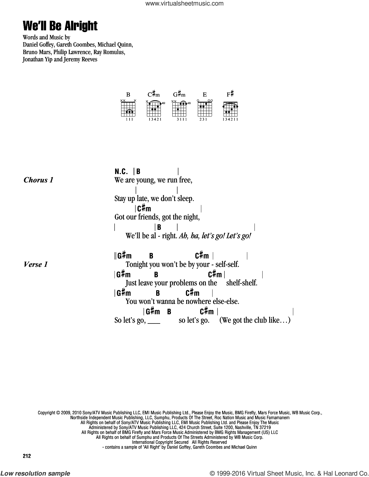 We Are Young Chords Mccoy Well Be Alright Sheet Music For Guitar Chords Pdf