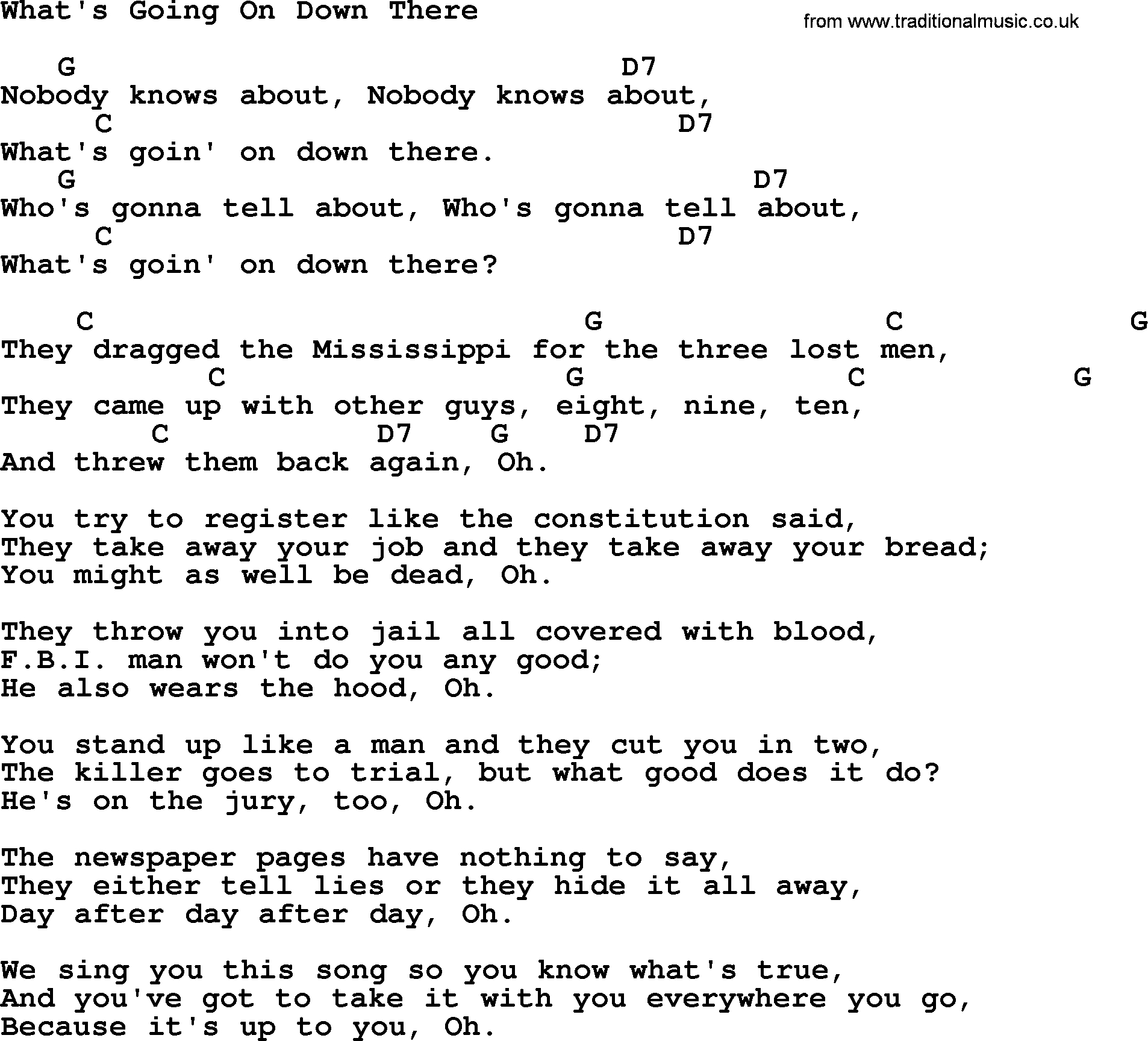 What's Going On Chords Pete Seeger Song Whats Going On Down There Lyrics And Chords