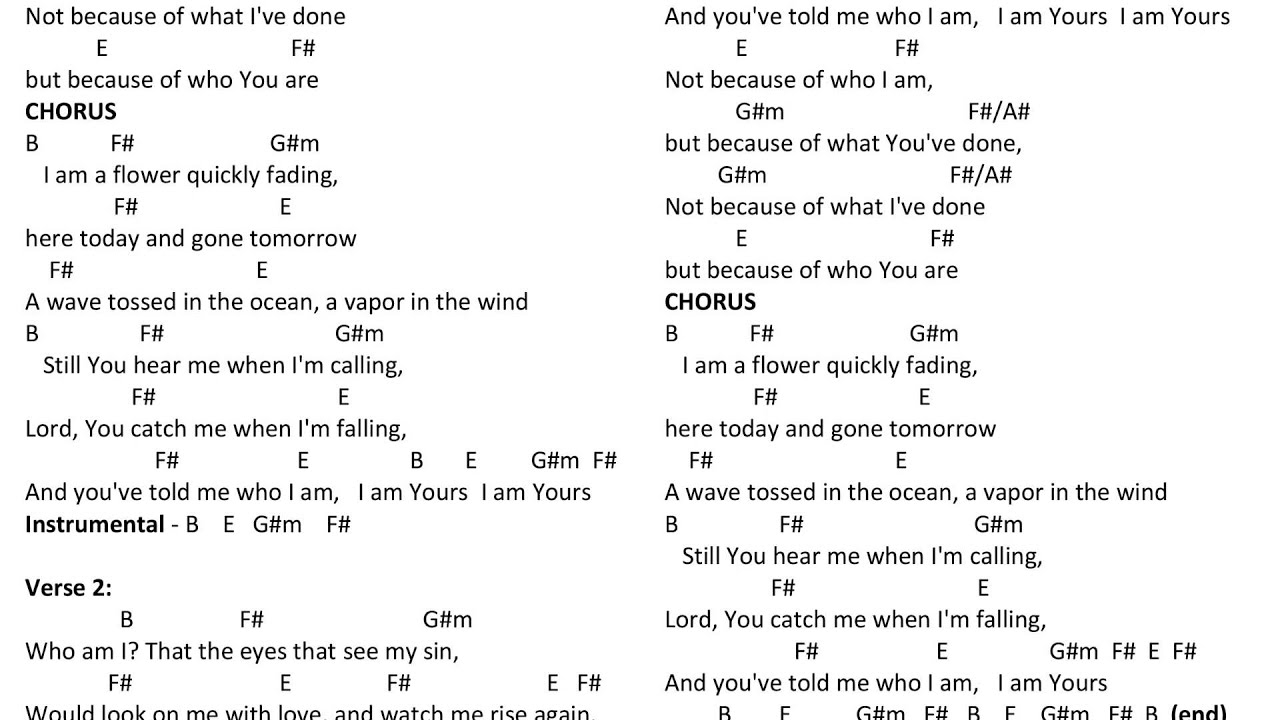 You And I Chords Who Am I Casting Crowns Chords