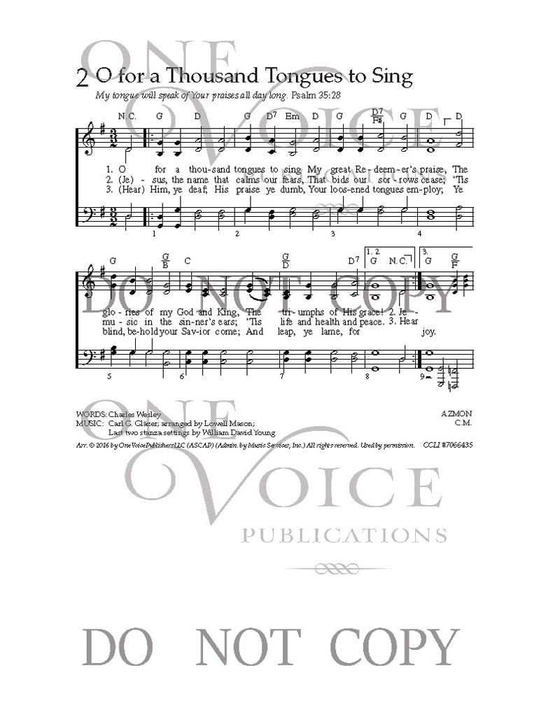 Your Great Name Chords O For A Thousand Tongues To Sing Sheet Music With Guitar Chords